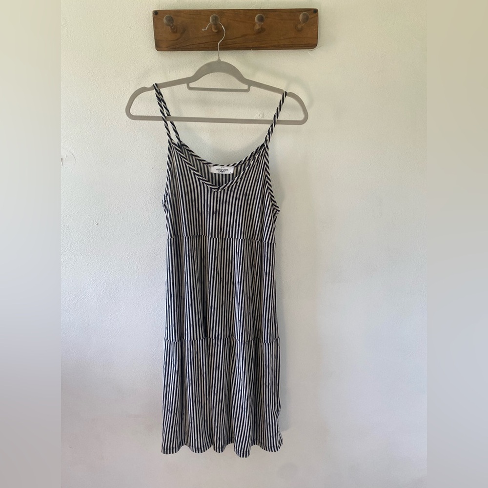 CJLA Striped Black and White Sleeveless Dress